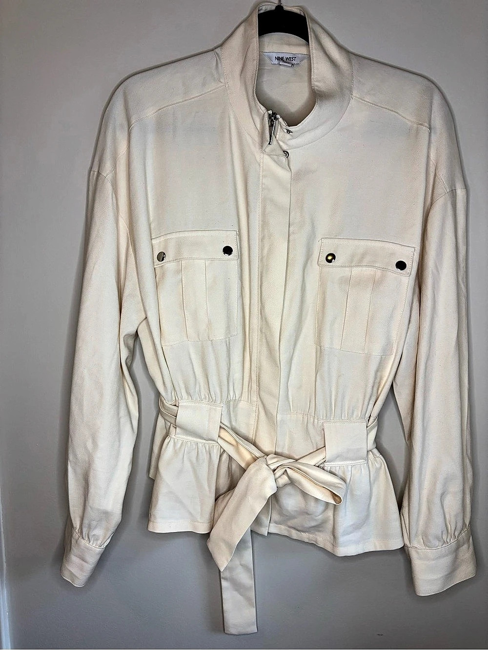 Nine West Utility Jacket in White Size XL